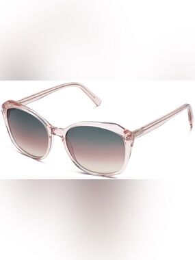 Warby Parker Nancy Sunglasses 60-17-140 Pink Translucent Frame Gradient Lenses